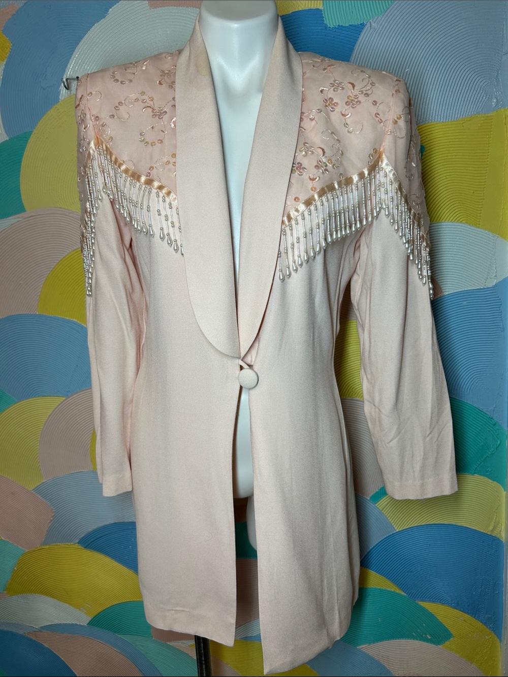 Studio 1 Embellished Blush Pink Women's Blazer Jacket sz 10